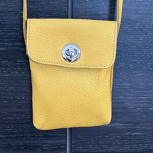 Roots Sunny Yellow Leather Bag